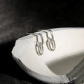 Modern Minimalist Geometric Drop Design 925 Silver Double Link Chain Stud Earrings Trendy Jewelry for Women for Parties Gifts