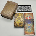 New Arrival Portable Luxe Waterproof Glazed Tarot Divination Cards Gorgeous Hot Stamping Gold with Glitter Effect Card Game