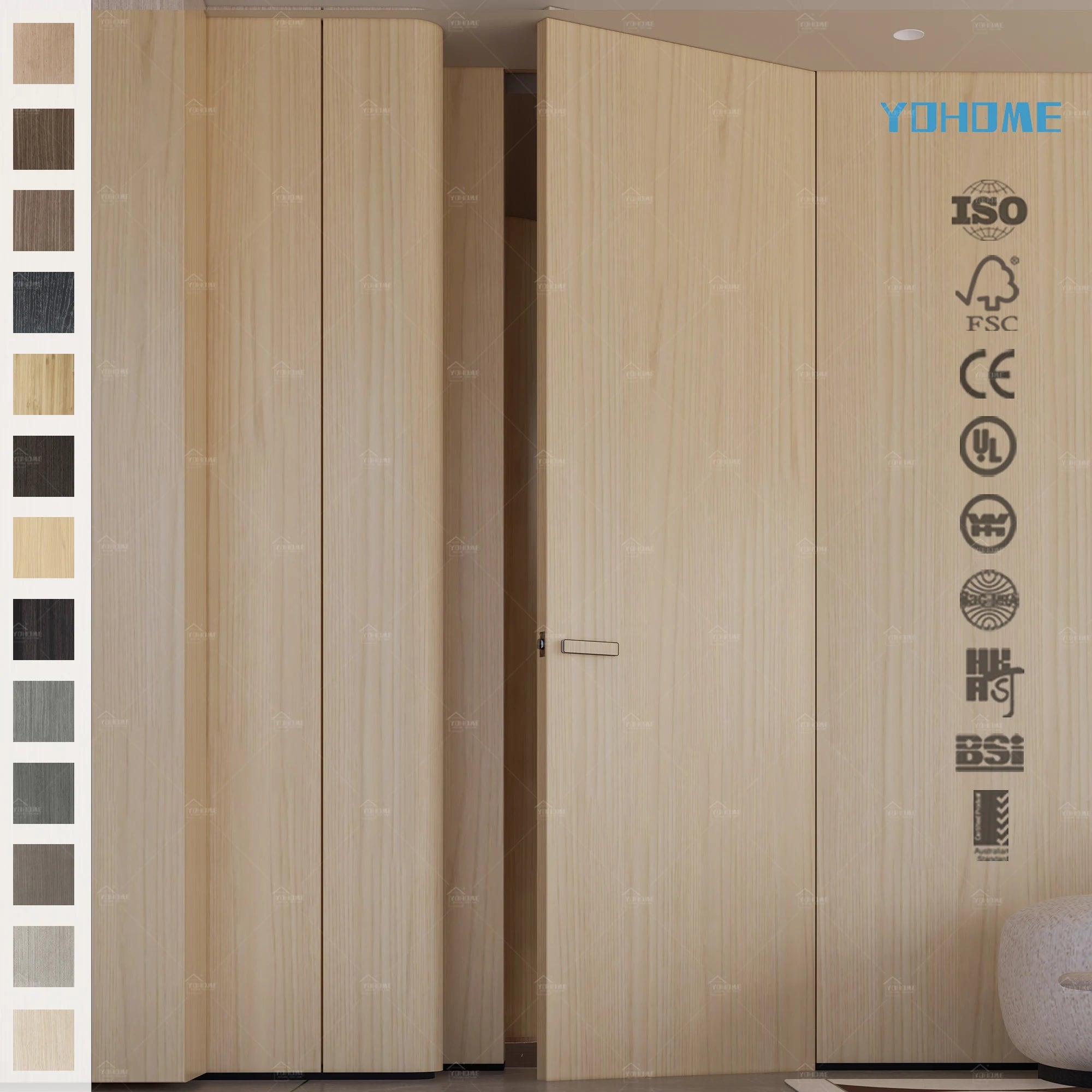 Factory Customization High Quality Hidden Doors for Hotel Room Wooden Hidden Wall Invisible Door