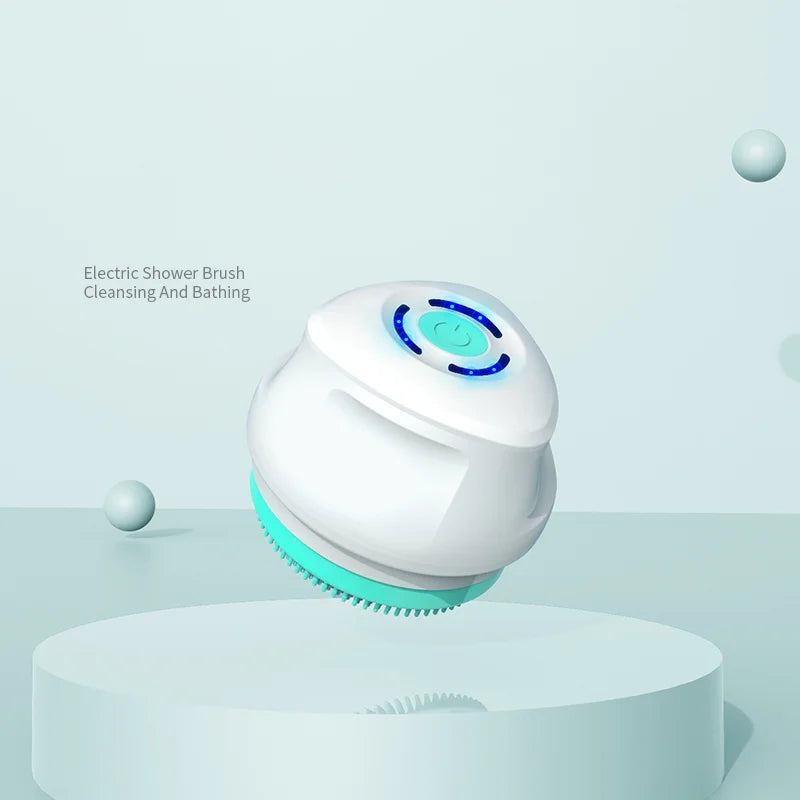 Body Skin Bath Silicone Electric Long Handle Massage Shower Spin Scrubber Spa Slimming Electric Cleaning Soft Brush