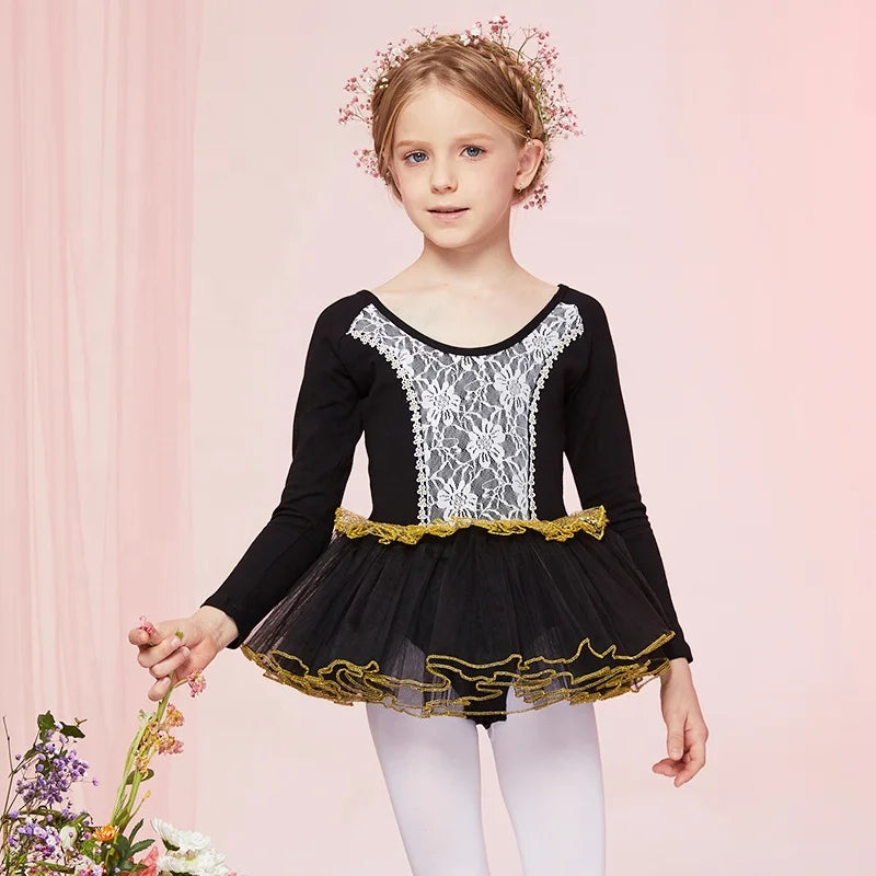 Long Sleeve Ballet Dress Pink Skirt Children Ballerina Outfits- B8189 Custom Leotards Gymnastics Girls Ballet Costume
