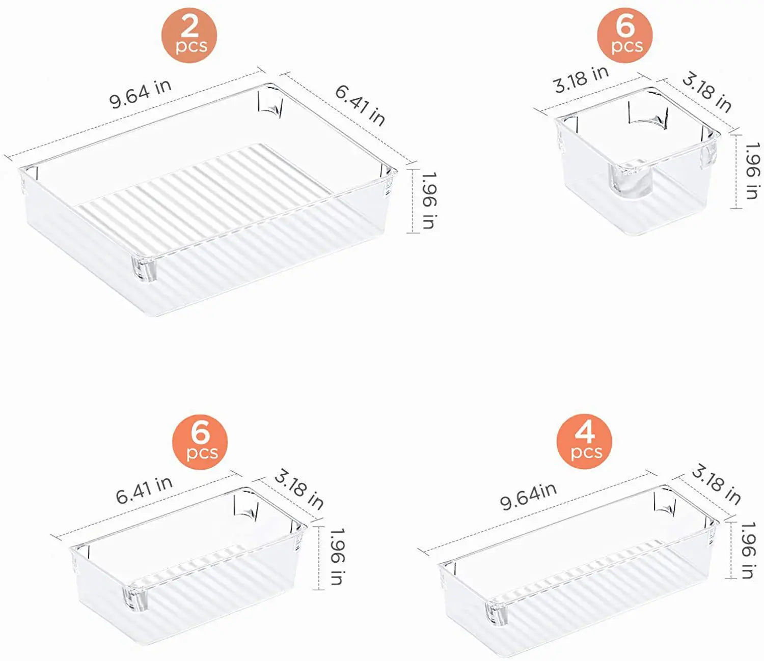 18-Piece Set of Multiple Size Desktop Storage Box Office Multi-Function Partition Storage Artifact