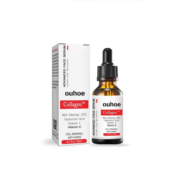 OUHOE Free Sample Skincare Anti Aging 5% Collagen Vitamin C Hyaluronic Acid Face Anti-wrinkle Serum