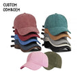 Vintage 14 Solid Color Blank Dad Trucker Hat Cotton Custom Logo 6 Panel Corduroy Baseball Cap with Adjustable Metal Buckle