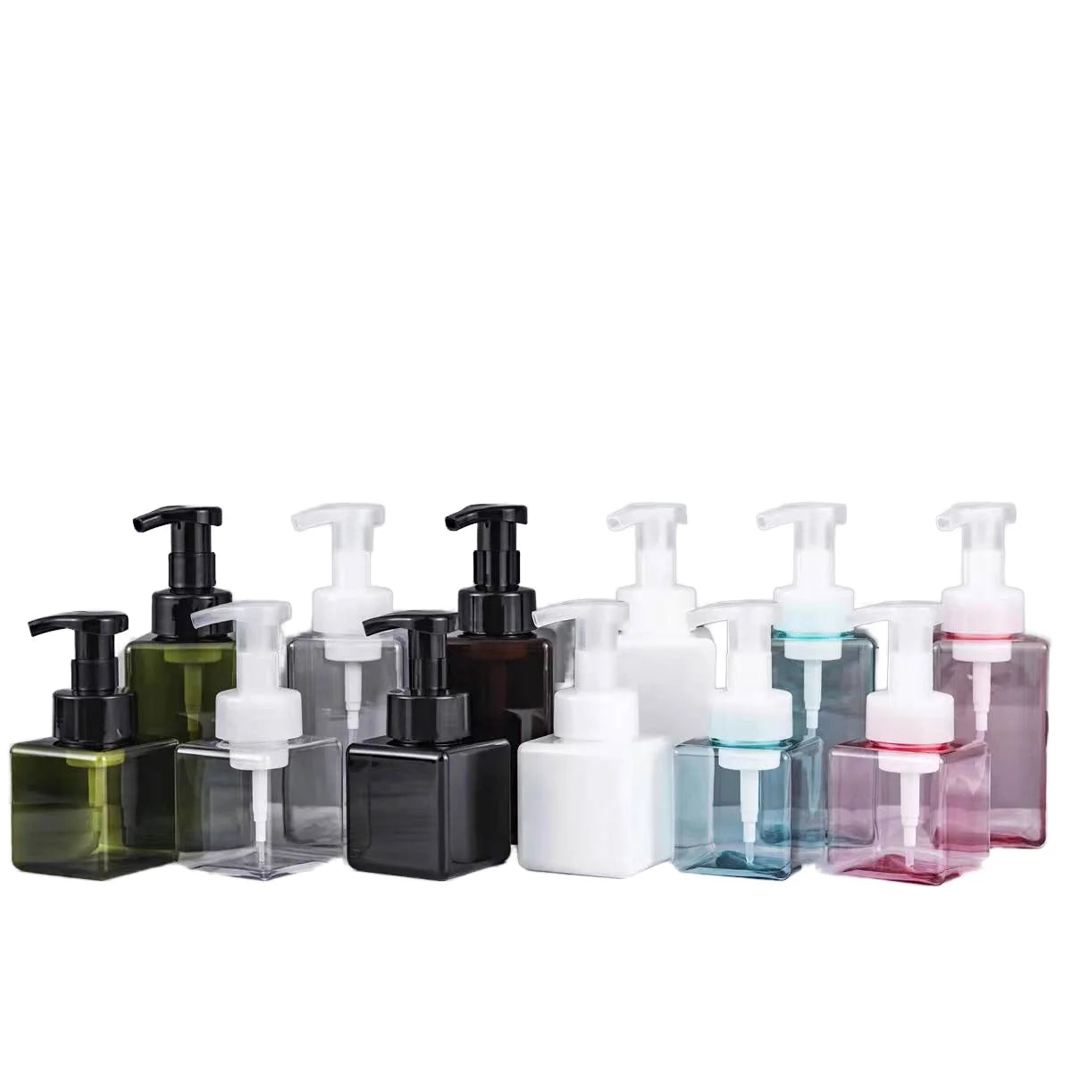 Wholesale for Pink White PETG Square Foam Bottle 250ml Foaming Pump Dispenser with Screen Printing for Beauty Packaging