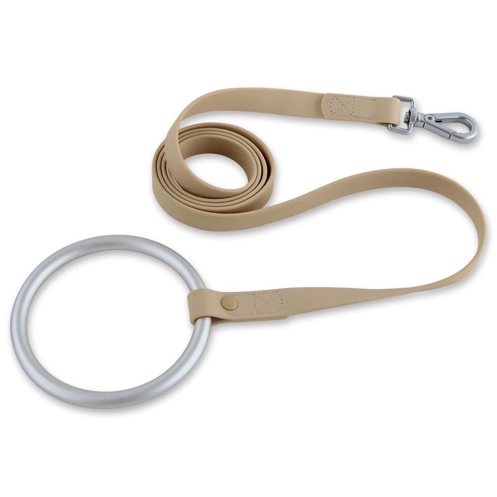 Hot Sale Luxury Fashion Design Waterproof PVC Dog Leash Dog Collar and Leash Set With Ring  for Medium Large and Small Dog