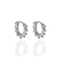 WMEL095 18K Gold Plated Huggie Hoop Beaded Round Earrings Fine Jewelry Gift for Women Small Beaded Huggies Hoops