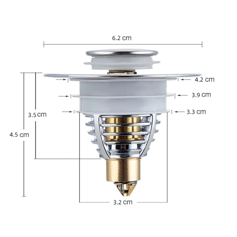 Universal Stainless Steel Basin Pop-Up Bounce Core Basin Drain Filter Hair Catcher Sink Strainer Bathroom Accessories