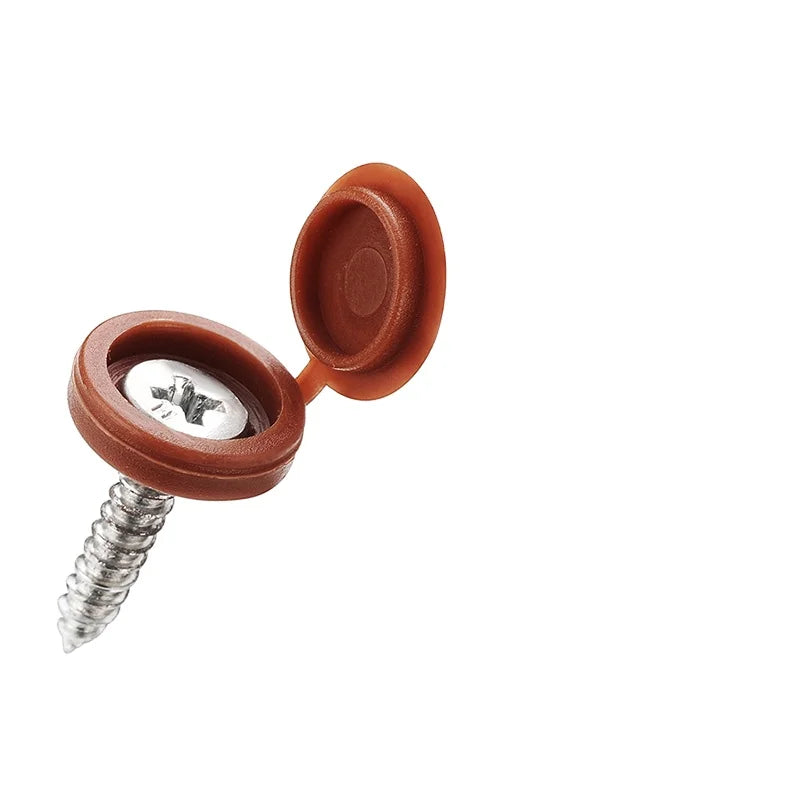 Car White Hinged Cover Cap Number Plate Fitting Fixing Self Tapping Screw for License Plate