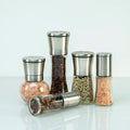 High Quality Professional Round Glass Manual Salt and Pepper Grinder with Single Pack