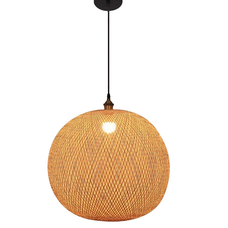 Bamboo Round Pendant Light Fixturei Interior Designer Hanging Pendant Light Fancy Light for Home Bamboo Lamp Shades Modern Craft