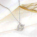 Fine 925 Sterling Silver CZ Diamond Planet Pendant Necklace Fashion Simple Universe Disc Pendant Necklace for Women