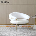 OEM Luxury Unique Single Sofa Chairs Accent Leisure Lounge Chair Bedroom Sitting Gold Metal Leg Living Room Chair
