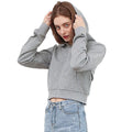 EH-008 Good Quality 80% Cotton 20% Polyester Hoodies Cropped Full Zip Hoodie Women Cropped Sweatshirts Hoodie