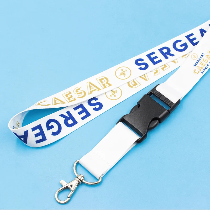 Webbing Nylon Woven Badge Holders/Lanyard Personalizados Customised Logo Color Keychain Teacher Custom Lanyard