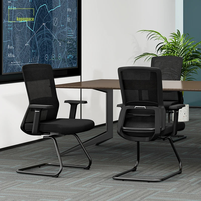 Factory Manufacture Durable Office Conference Chair Visitor Waiting Reception Chair Without Wheels Desk Task Chair 150kg