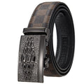 Formal Classic Business Adjustable Ratchet 100% Cowhide Leather Auto Lock Buckle Waterproof Durable Mens Luxury Belts