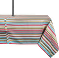 60x84 Polyester Water Repellant Colorful Stripe Print Table Cloth With Zipper and Umbrella Hole Outdoor Tablecloth