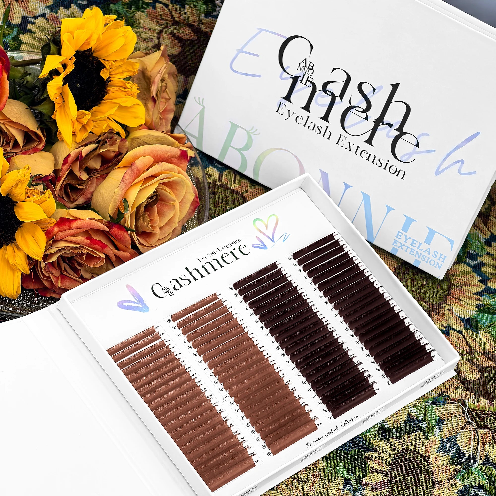 Abonnie New Design XXL Trays Spike Flat Lash Extension Brown Lash Trays j B c d Cc Dd L M 0.03 0.05 0.07 Soft Lash Extensions
