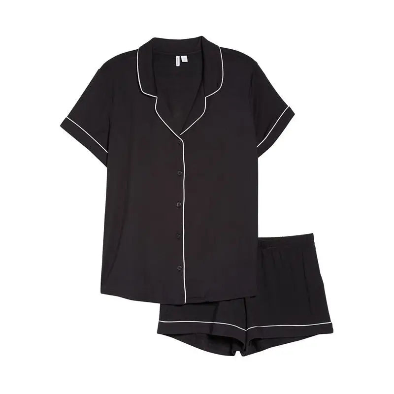 Pajamas Custom Women Pajama Solid Men Modal Pajamas with Short Sleeves