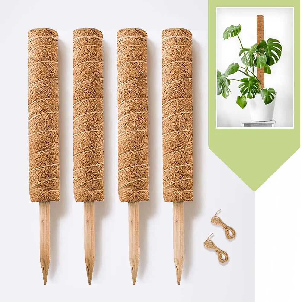 24" Plant Stakes Moss Pole Plant Sticks Support for Climbing Plants Growth Indoor
