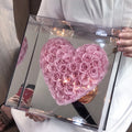 New Luxury Forever Flower Valentine's Day Gift 3D Heart Shape Mirror Acrylic Gift Box Eternal Preserved Rose