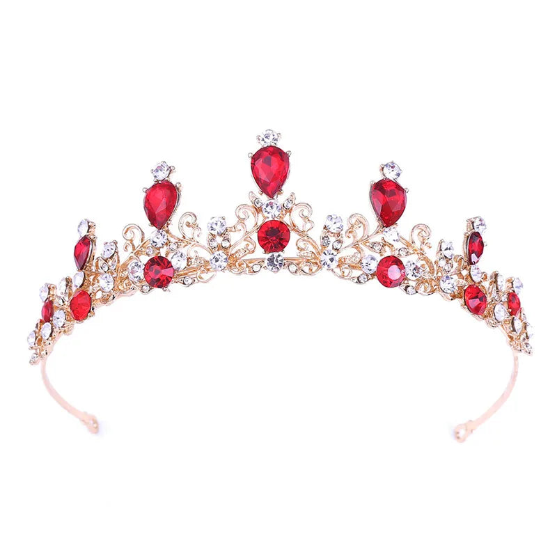 Wholesale New Fashion Colorful Crystal Rhinestone Crown Bridal Crown Tiaras Bride Wedding Hair Accessories