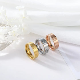 Wholesale Fashion Stainless Steel Charm Eternal Love Ring Jewelry Women Sliver Gold Couple Rings