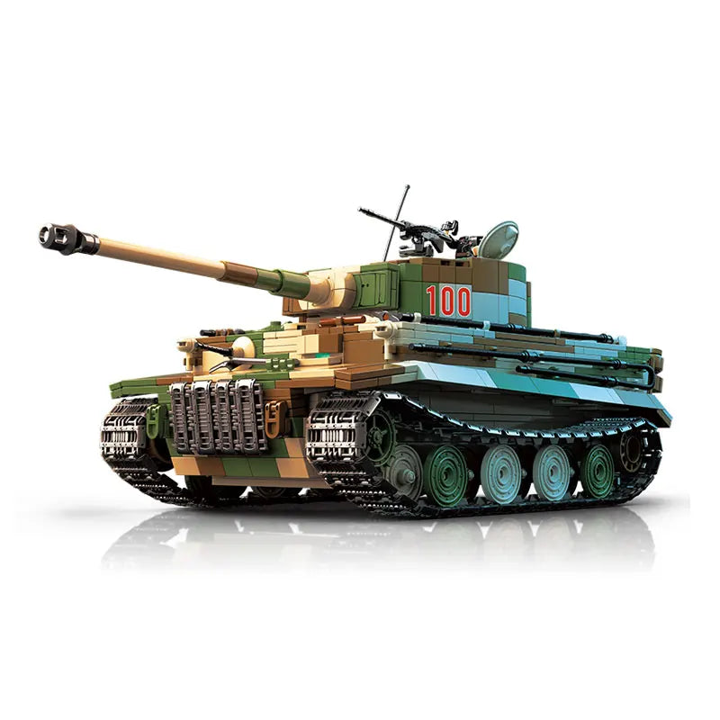 Tiger I Heavy Tank Building Blocks Sets Military WW2 German Tank Destroyer Building Toy Collectible Army Model