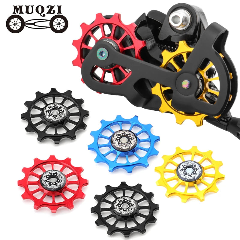 MUQZI Bicycle Rear Derailleur Pulley Ceramics Bearing 12t Positive Negative Jockey Wheel Guide Wheel