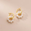 S925 Sterling Silver Pearl Earrings Female Temperament Flower Earrings Ear Buckle Earrings Women Luxury Ear Jewelry