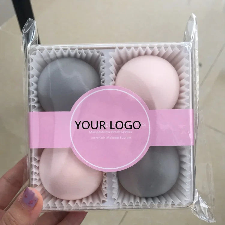 Ultra Cotton Candy Soft Peach Shape Pink and Gray Marshmallow Sponge Set Original Beauty Make-up Makeup Sponge