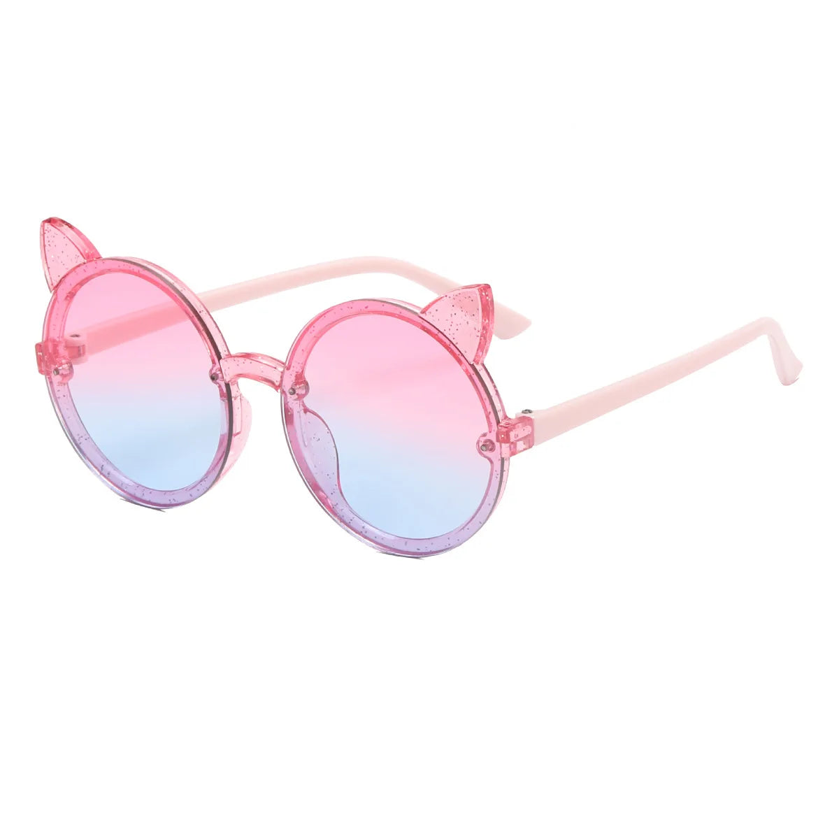 Hot Sale Kids Sunglasses Fashionable Jelly Color UV Protection Round Small Ear Cartoon