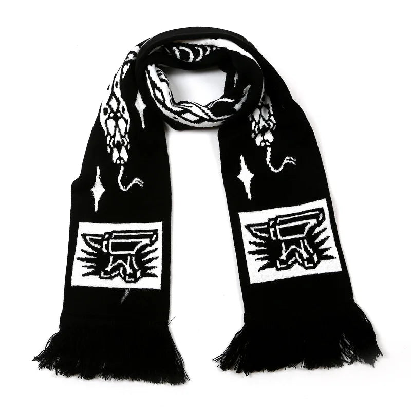 Wholesale Designer Scarves Acrylic Warm Knitted Custom Print Football Soccer Club Fan Scarf