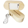 Factory Supply USB Powered Wooden Light Stand Wood Luminous LED Display Base Wood Lamp Holder