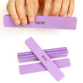 Washable Double Sided Sandpaper Nail File Manicure Tool Purple Sponge Nail File 100/180