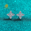 Factory  Wholesale 925 Sterling Silver Jewelry Real D Color  Moissanite Earrings Screw Back  for Women