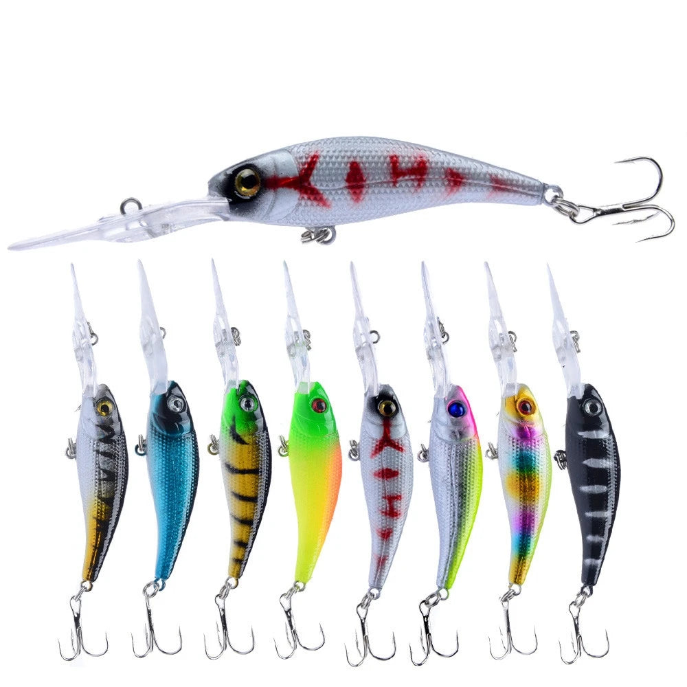 Top Right M2074 8g 100mm Deep Diving Minnow Lure Pesca Midwater Baits Bass Fishing Lure Plastic Lures Hard Fishing Minnow