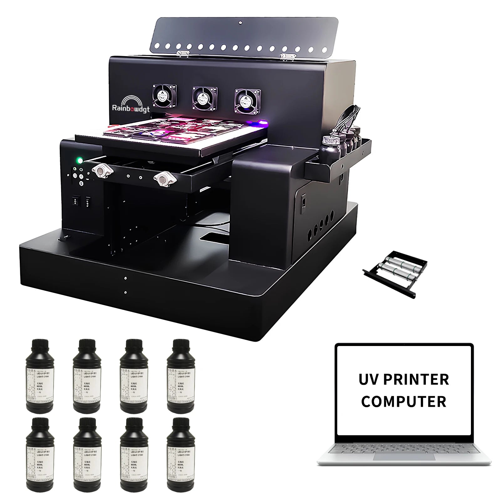 A3 A2 3250 Multipurpose Mini Small PVC Card Bottle Golf Desktop Rotary Flatbed LED UV Printer for Mobile Phone Case
