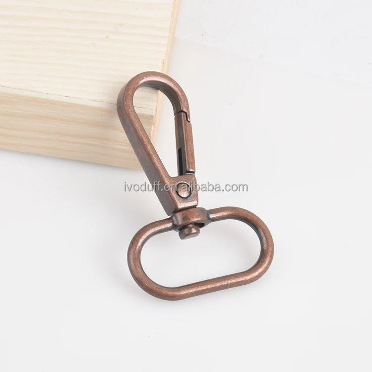 25mm Handbag Strap Metal Red Bronze Swivel Snap Hook Clip
