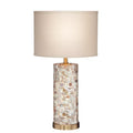 American Style Decorative Wholesale Rustic Beach Coastal Shell Hotel Room Power Outlets Hotel Table Lamps with Switch