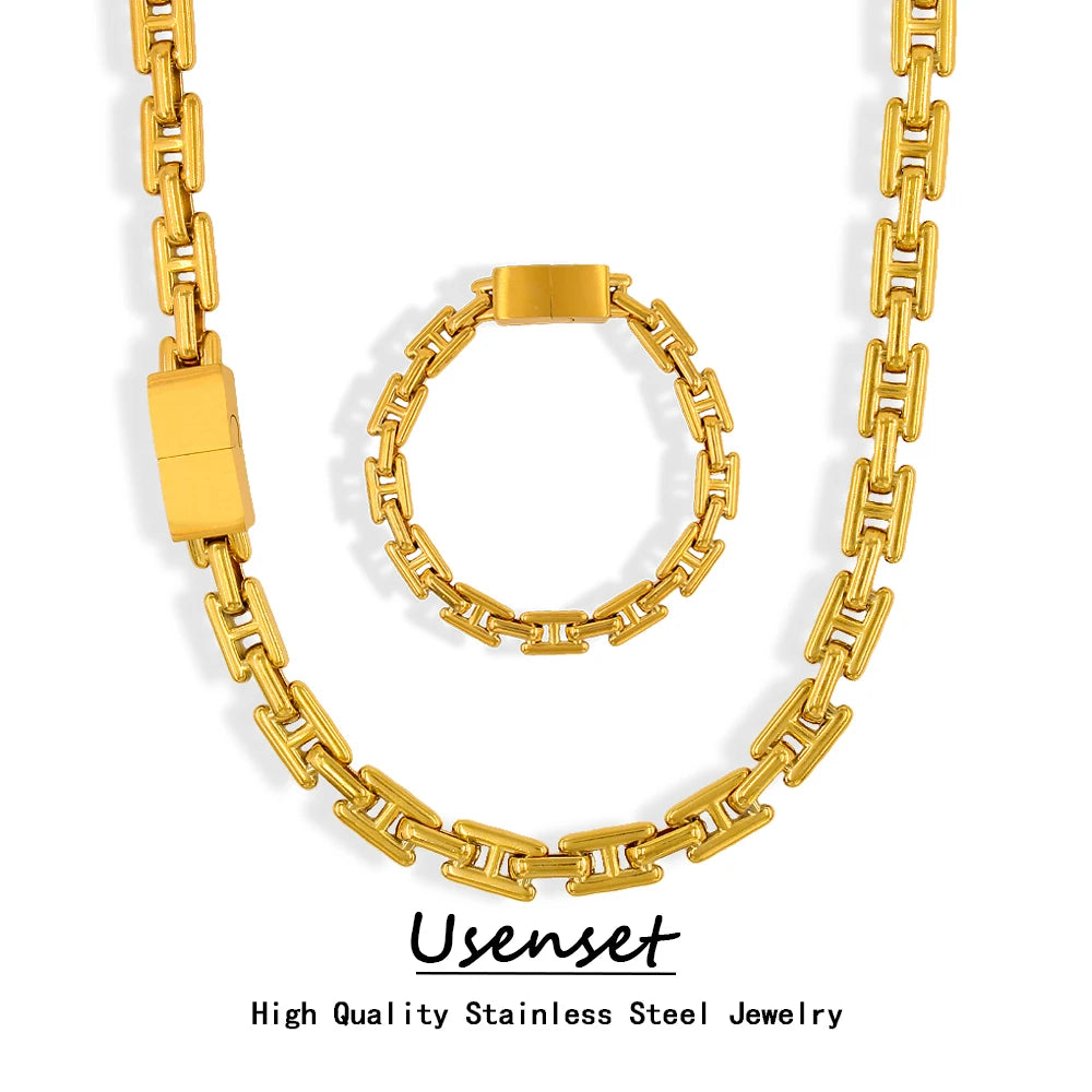 Stainless Steel Chain Necklaces for Women Simple Minimalist Necklace Waterproof Punk Cool Chunky Jewelry