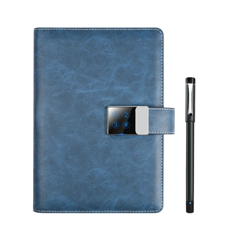 Factory Wholesale Price Smart Notebook Password Fingerprint Lock Sketch Book Agenda Sketchbook With App and Smaer  Pen