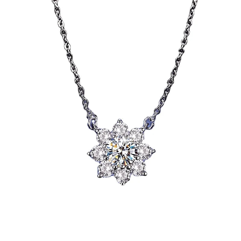 2024 Romantic Style Shining Sunflower 925 Slivers Moissanite Pendant 1ct Main Diamonds Factory Wholesale Moissanite Jewelry