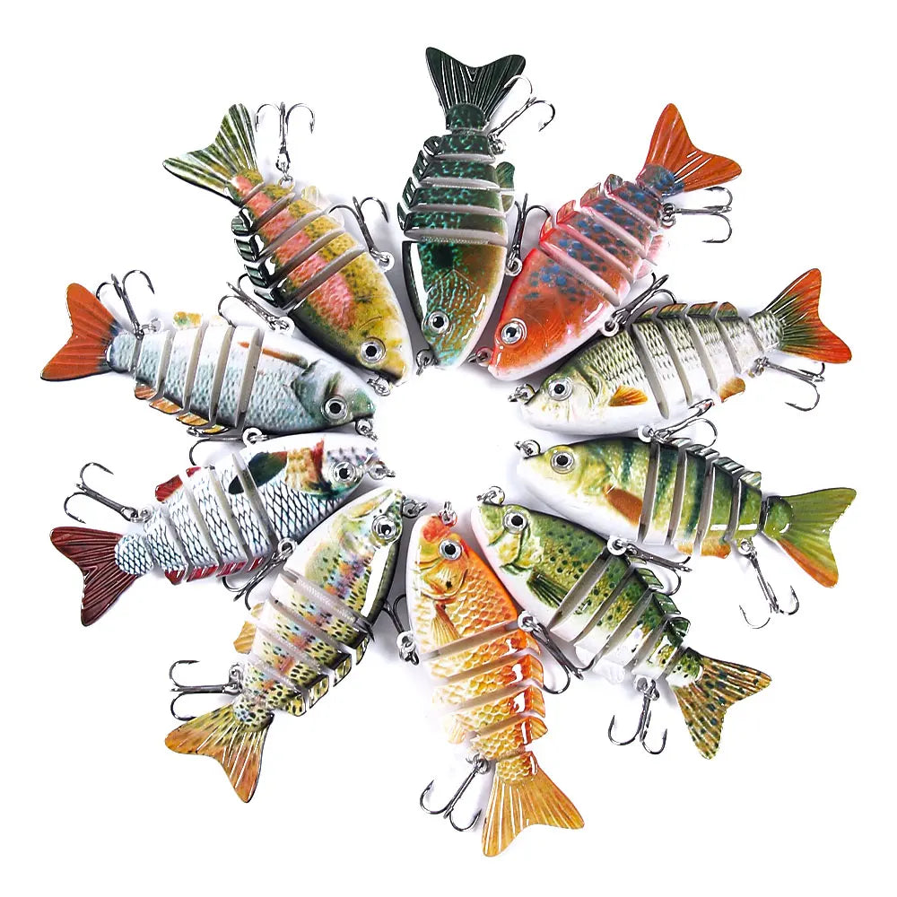 JM051 6 Sections Swimbait Jointed Fishing Lure Multiple Colors Jointed Lure Fishing for Sea River Fishing