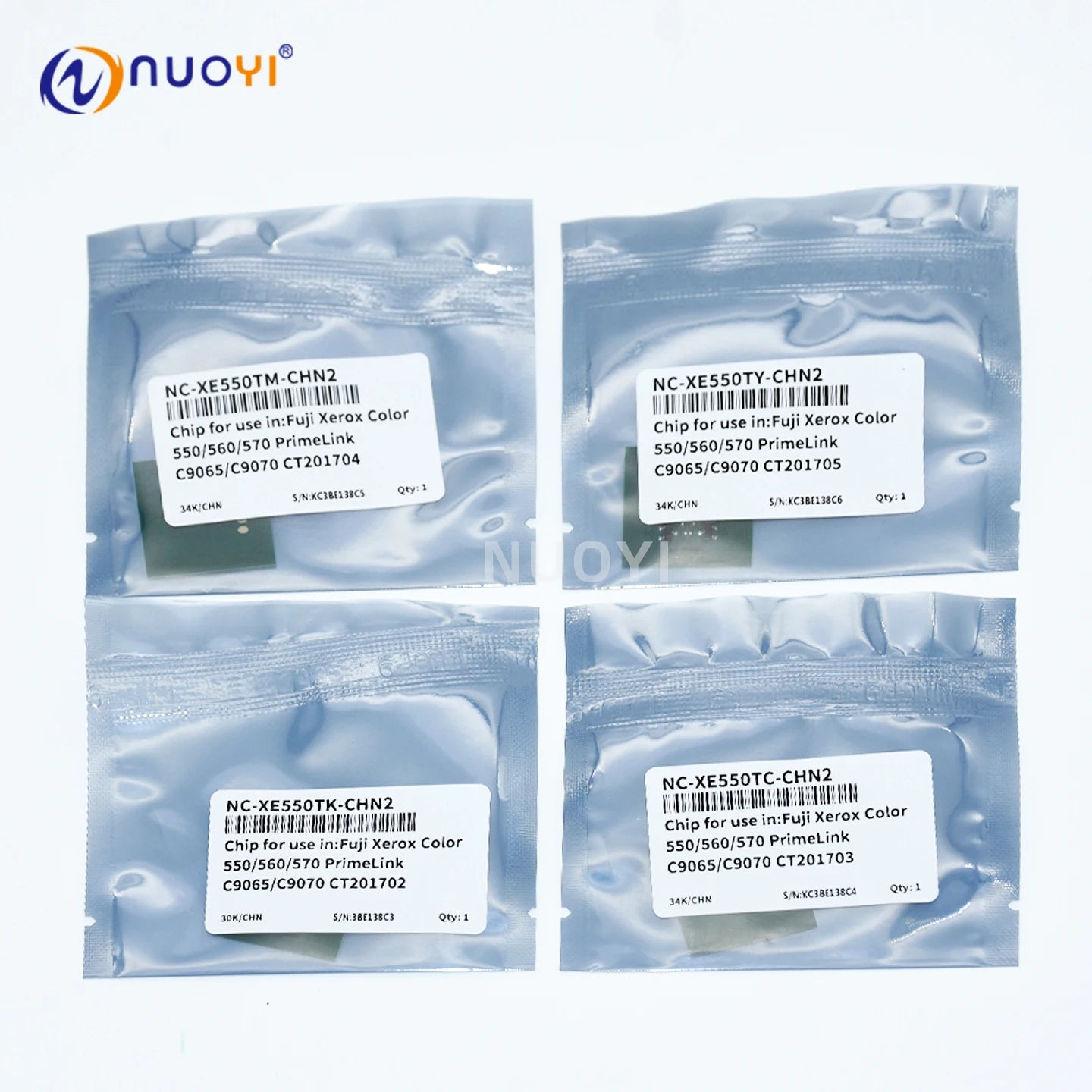 Nuoyi Compatible Toner Chip for Fuji Xerox C550/560/570 PrimeLink C9065/C9070 CT201702 CT201703 CT201704 CT201705 Reset Chip 550