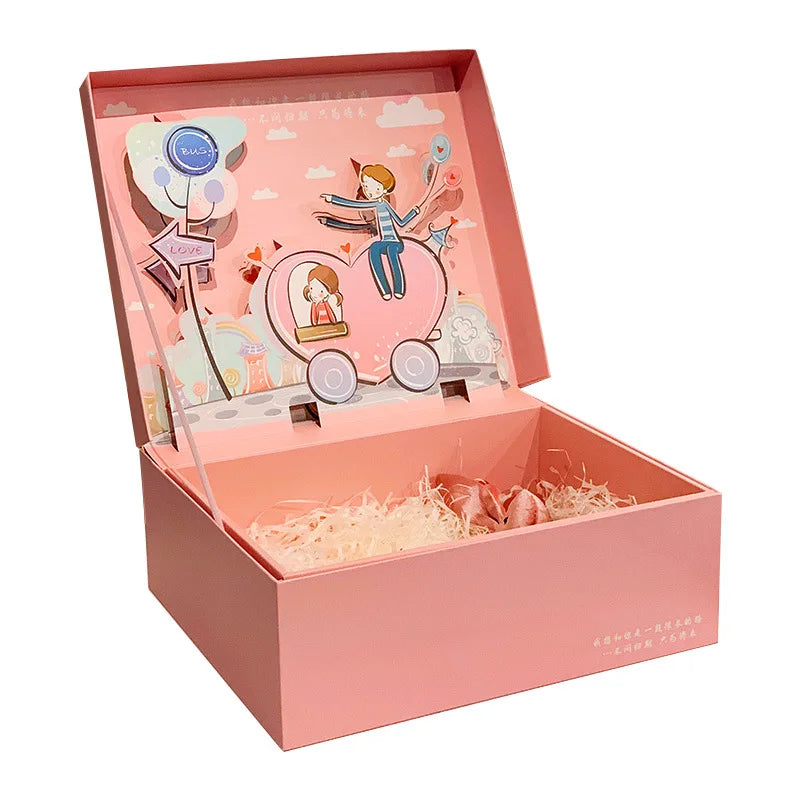 Creative Gift Box Valentine's Day Cardboard Three-Dimensional Birthday Gift Packaging Box for Girls