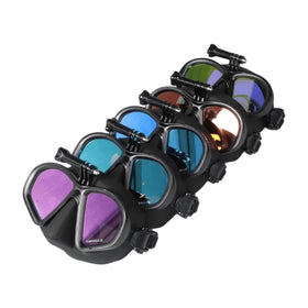 Hot Sale Fashion Freediving Mask Tempered Glass Lens Low Volume Coating Film Liquid Silicone Adjustable Strap Mount Adult