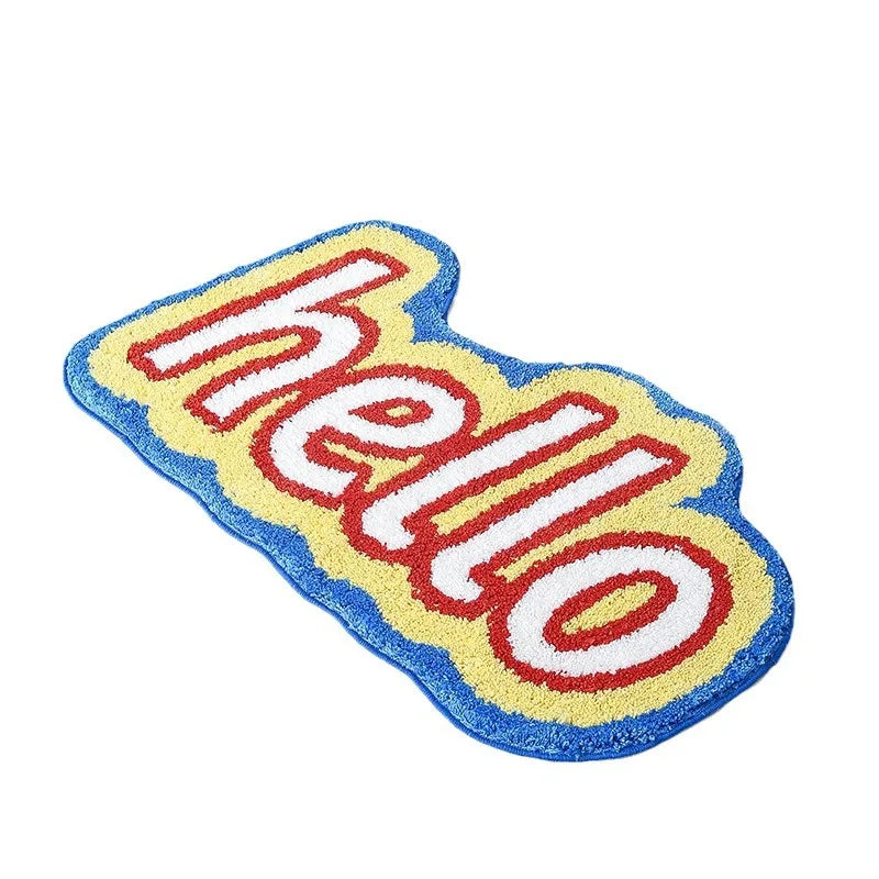 Hello Absorbent Fluffy Microfiber Striped Machine Made Floor Mats for Bathroom Bedroom Hallway Entrance