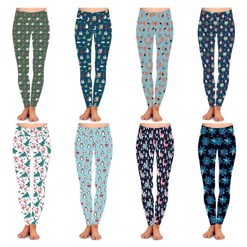 2025 Womens High Waist Leggings Tight Christmas Printed  Buttery Soft Leggings for Sale